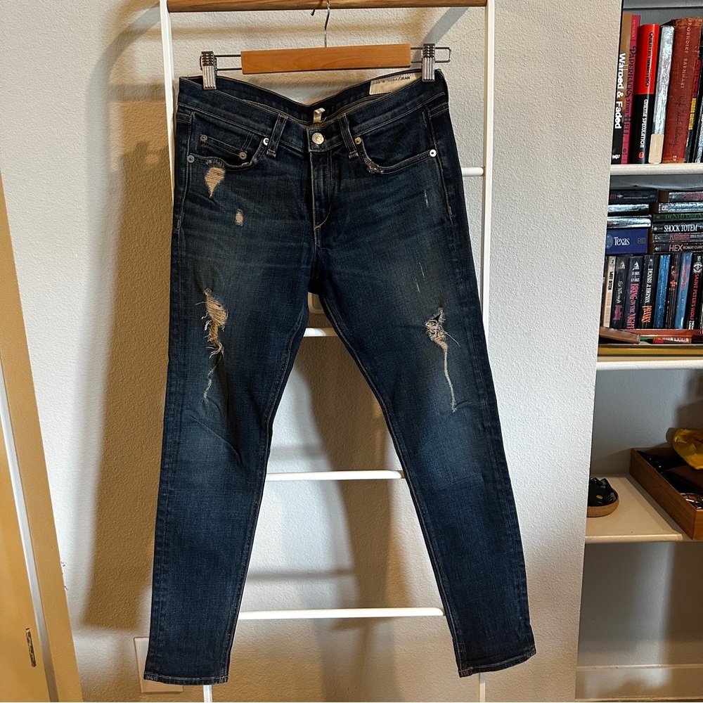 rag & bone Blue Slim Distressed Jeans